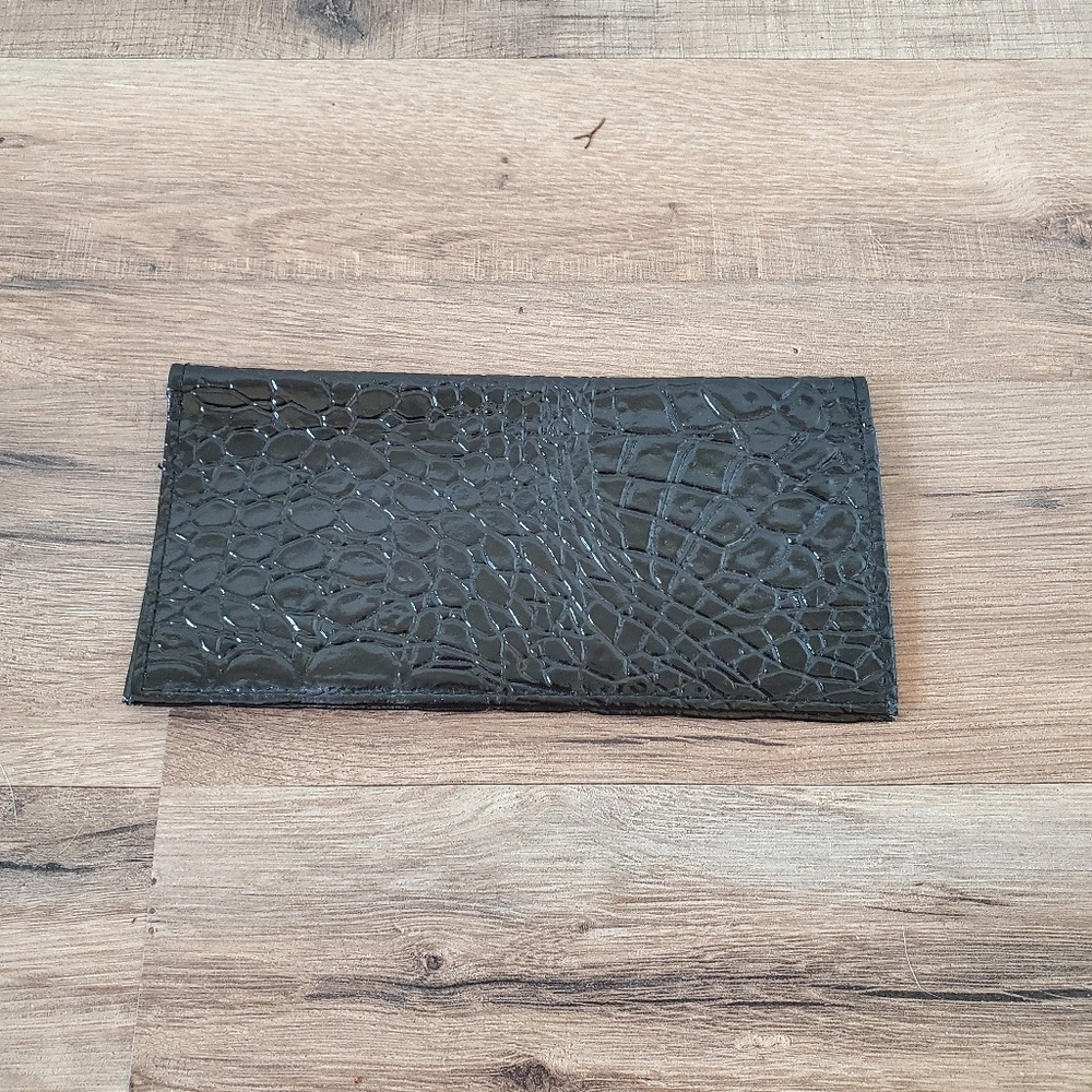 Vintage Black Faux Crock Skin Wallet